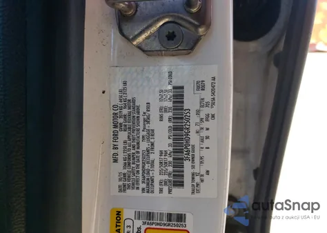 2016 Ford Fusion Se z USA, uszkodzony, nr VIN 3FA6P0HD9GR250253